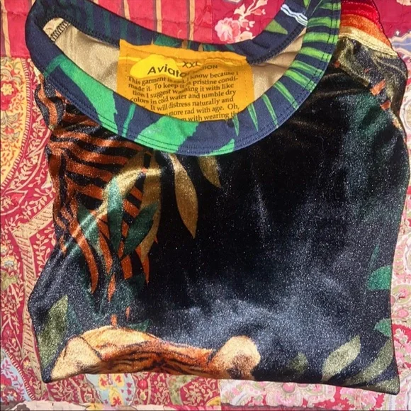 NWOT! Aviator Nation Unisex Jungle Classic Velvet Sweatshirt - Black Tiger - Picture 11 of 11